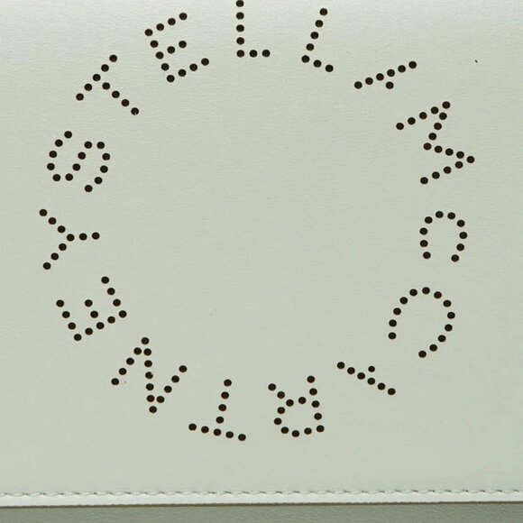 Stella McCartney Sage Green Faux Leather Perforated Logo Crossbody Bag - Picture 11 of 12